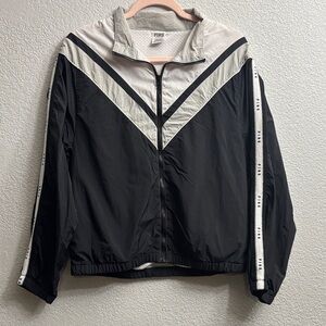 Victoria's Secret (PINK) Black and White Chevron Bomber Jacket